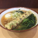 そばの神田 東一屋 - アサソバビンボー！  
      朝そば＋ちくわ天！