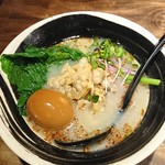 麺場 浜寅 - 浅利と牡蠣エキスの塩ラーメン+味玉