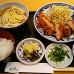 讃岐 飩庵 - ヘレカツ定食（温うどん選択）