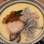 築地 すし好 - 季節の茶碗蒸し(かにばら、釜揚げしらす、サーモン)