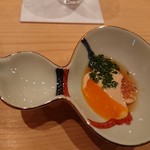 鮨 さかい - 肝と卵黄とぽん酢