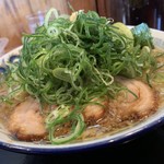 中華蕎麦 春馬 - 朝ラーセット(普）680円ご飯半分と九条ねぎTP100円