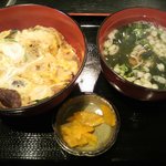 更科 - 他人丼＋ミニおそば＋お漬物