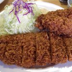 とんかつ 末吉 - とんかつ定食＋カキフライ2個（カキフライでかい...）