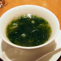 中国料理 花閒 - 生海苔入りふかひれスープ