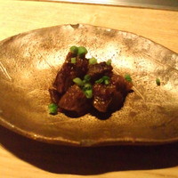 鉄板焼き あおやま - 前菜（牛肉の時雨煮）