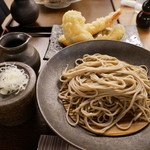 十割そば 山楽 - 冷やし天ざるそば