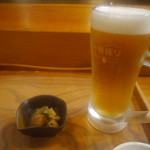 千代鮨 - お通しとビール