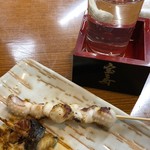 かるちゃん - 酒(宝寿)＋げそ串焼