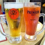 朝呑み 楽酒 - ビール&トマトチューハイ