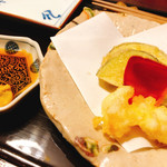 鳥田中 - 大分県佐土原ナスと伊勢海老の天ぷら