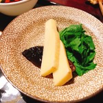 鳥田中 - 合馬のタケノコと京都の春菊のしゃぶしゃぶ