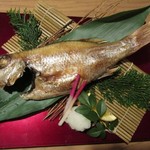 対馬のどぐろとイカ活き造り 博多 魚蔵 - ★のど黒の熟成焼き¥3990