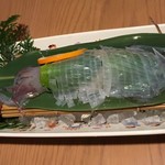 対馬のどぐろとイカ活き造り 博多 魚蔵 - 呼子のイカ活き造り