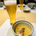 Oriyouri Ueno - おビールからのお出汁最強の茶碗蒸し♡空きっ腹に沁み渡りまする。。。(๑>◡<๑)