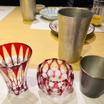 御料理 うえの - 薩摩切子、江戸切子、天満切子。。。美味しいお酒が更に美味しくなっちゃいます(о´∀`о)