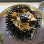 寿司栄 - ムラサキウニ、白海老