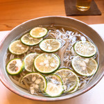隆兵そば - 酢橘そば  上から♪