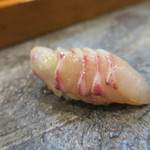 寿司栄 - 縞鯵薄造り