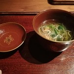 神楽坂 石かわ - :鼈のスープにフグの白子焼