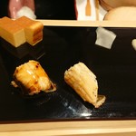 鮨 竜介 - 穴子と玉子