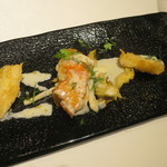 リストランテ サクラ - 地キンメ　アーティチョークとスミイカのソテー　ヤリイカのフリット　白ワインソース