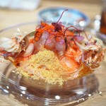 やまぐち - フルーツトマトのカッペリーニ　間人の鬼エビ乗せ　パプリカのアクセント　唐墨掛け放題