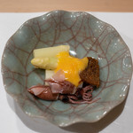 うを徳 - 2019.4 香川ホワイトアスパラ 富山滑川ホタルイカ 京都大徳寺麩 黄身酢