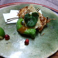 天ぷら 松 - 甘鯛のから揚げ　栗の千切りで毬栗風に