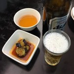 桂花 - 瓶ビールとお通し