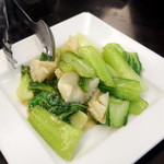 桂花 - お昼のサービスコース2,000円、イカと青梗菜の塩味炒め