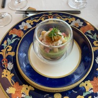 フレンチレストラン ミクニ サッポロ - えんどう豆のムースリーヌ 魚介のジュレ