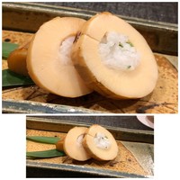 津の守坂 小柴 - 筍のお鮨・・酢飯を入れて焼かれていますが、香りや筍の食感も良く美味しい。