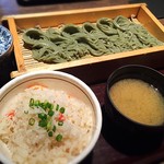Hamashou Meieki Bettei - 日替りランチ「へぎそば&蟹とシラスの炊き込みご飯」
                ¥900     えぇ〜、安いよ！