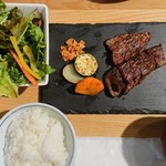 Hokkoriya - 国産黒毛和牛赤身ステーキ定食