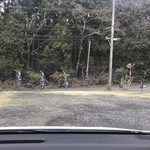 そばの実 一閑人 - 駐車場。ここに10台程と店の前に3台程停められる。