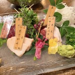 Sumiyaki Dainingu Wa - 馬刺し5種盛り