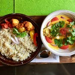 スプーンソング - チキンプラオプレート＆ケーララフィッシュ(ブリ)カレー 1,400円