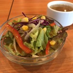 甲子園テッパンメシ - スープ + サラダ