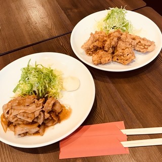絶品！国産肉を使用した「唐揚げ」・「しょうが焼き」