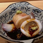 鮨 尚充 - 子持ちヤリイカ（青森）・・イカも柔らかく甘辛いお味付けもいい品。