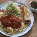 Chinchira - 本日の日替わりBセット（トマトソース スパゲティ）
                        （パン サラダ スープ 飲み物付）
                        （ドリンクは 別撮り）