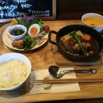 カフェ ド パルファン - ハンバーグセット ごはんとスープ付き