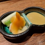 鮨 蒼井 - お通し　青柳　ぬた