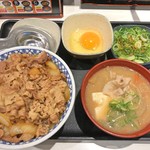 吉野家 - ねぎ玉牛丼 超特盛 + 豚汁