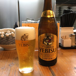 ろく月 - 瓶ビール（600円）
エビスの中瓶