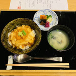 Washokuginzashikian - 「食事」鳥取県産 こしひかり 湯葉 雲丹 丼 鼈甲餡 山葵
                      「留椀」島根県 宍道湖産「蜆」