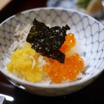 松川 - いくら、生唐墨、ちりめん山椒丼