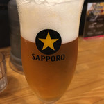 Mazesoba Rinrintei - 生ビールは黒ラベル(グラス)