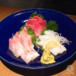 叶家 - おまかせ刺身3点森1,500円（税別）鮪、真鯛、水蛸